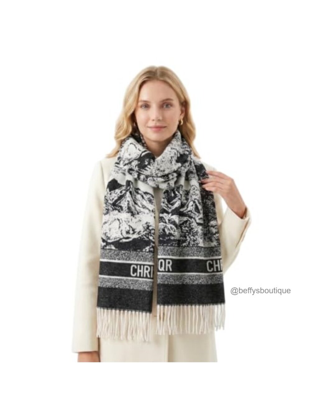 Reversible Pashmina Shawl Wrap Oversized Blanket Scarf Tassel